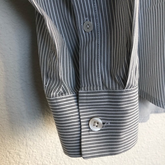 Theory button down front long sleeve striped shirt - Picture 4 of 6